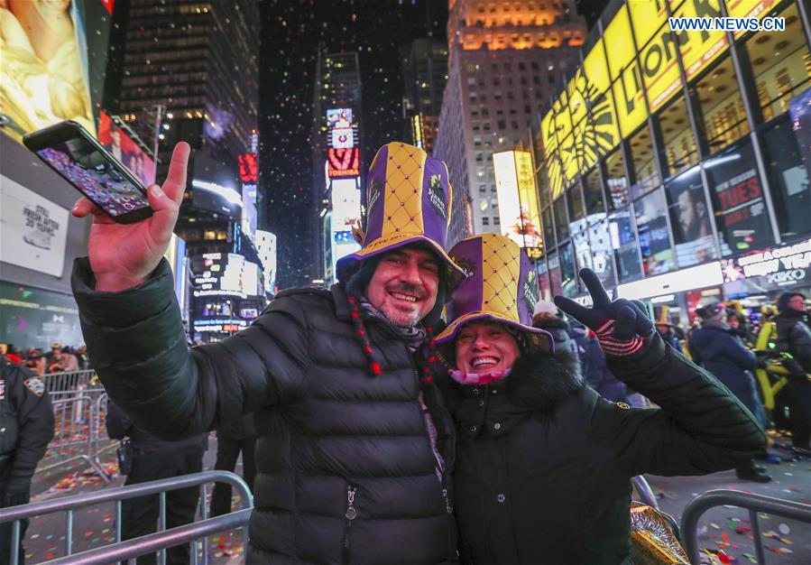 U.S.-NEW YORK-TIMES SQUARE-NEW YEAR CELEBRATION