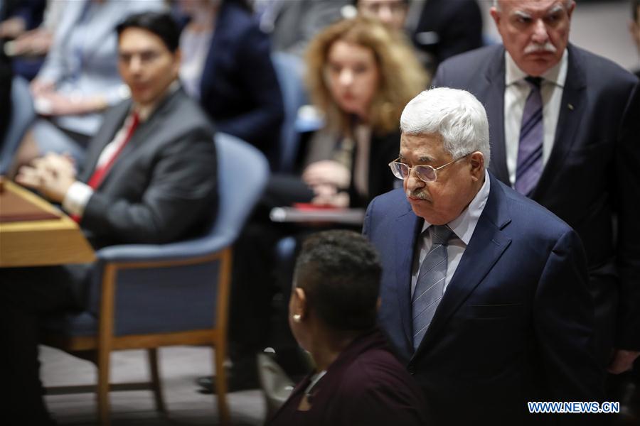 UN-SECURITY COUNCIL-MIDDLE EAST-MEETING-PALESTINIAN PRESIDENT-ABBAS