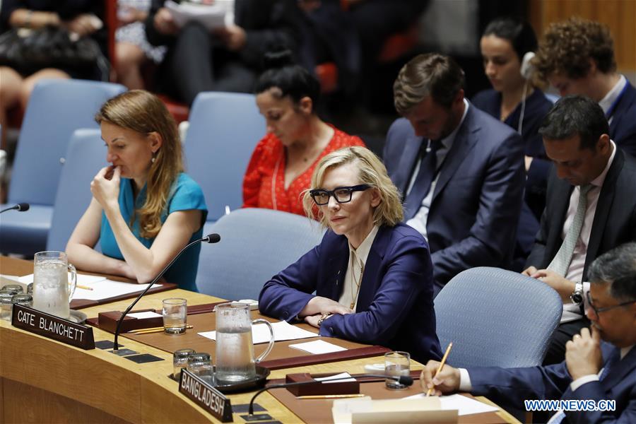 UN-SECURITY COUNCIL-MYANMAR-ROHINGYA CRISIS-CATE BLANCHETT