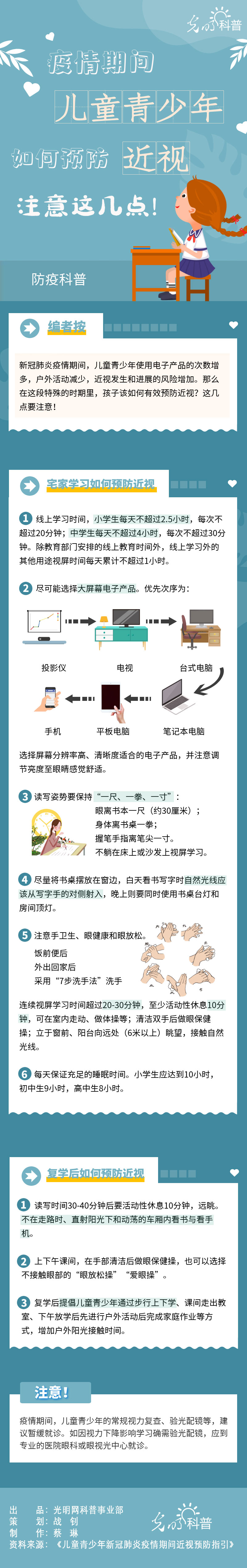 【防疫科普】疫情期间儿童青少年如何预防近视？注意这几点！