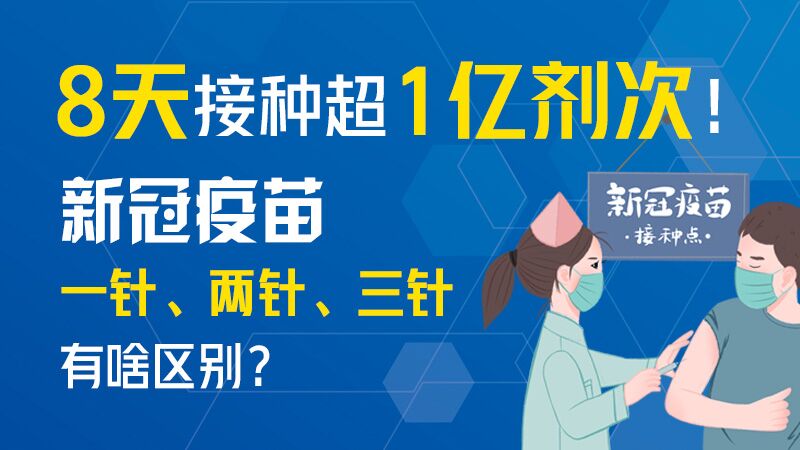 8天接种超1亿剂次！新冠疫苗一针、两针、三针有啥区别？